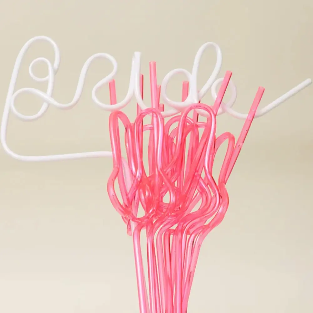 1 piece white Bride Straw and 10 pieces pink straws set, Drink Accessories, Drinking Straw Camp beach pool disco Bachelorette hen do Party Bridal Shower Girls Trip wedding Decoration Bride To Be Bridesmaid maid of honor Gift Straw Combo Straws