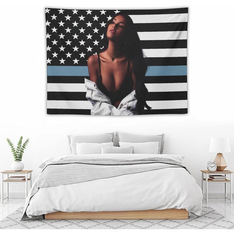 Madison Music Beer Flag Tapestry Soft Flannelette Modern Stripe Design Decorative Wall Art for College Dorm Living Room Party Decoration