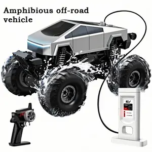 2.4GHz Remote Control Amphibious Off-Road Car, 360° Rotating Large Wheels, LED Lights, High Capacity Battery, Kids Toy, Unisex