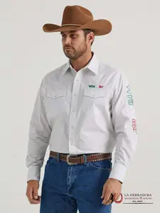 Wrangler Men White/GRAY Long Sleeve Shirt - 112346222