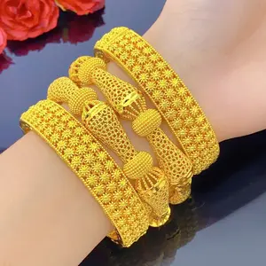 Carved Gold-plated Bracelet Middle Eastern Dubai Style Bride Wedding Alloy Bracelet Hot Jewelry
