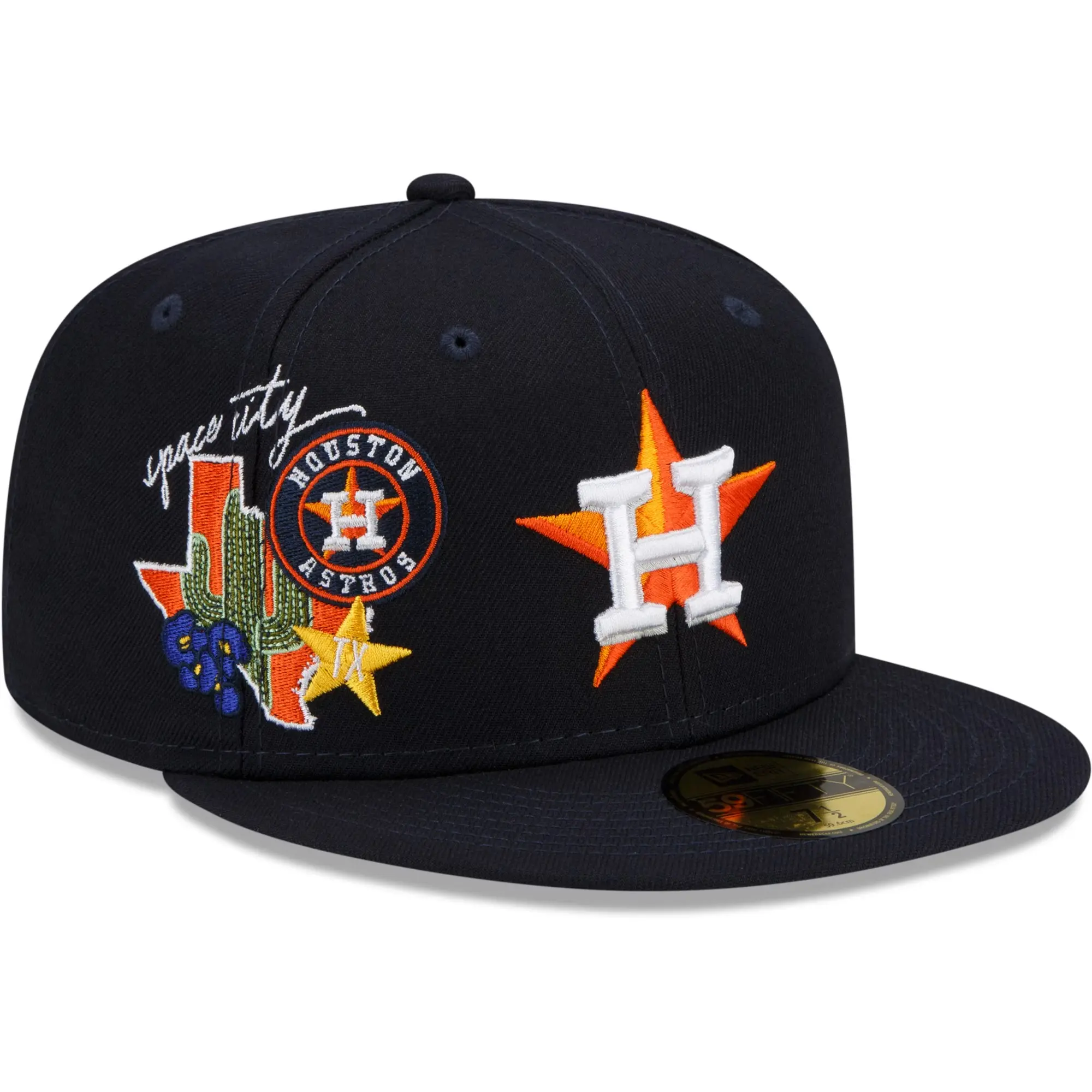 New Era Houston Astros New Era City Cluster 59FIFTY Fitted Hat – Embroidered H Star Flat