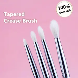 4pcs Tapered Crease Brush Set, Large Small Medium Eye Shadow Brushes, 100% Goat Hair & Copper Tube, Professional Makeup Tools