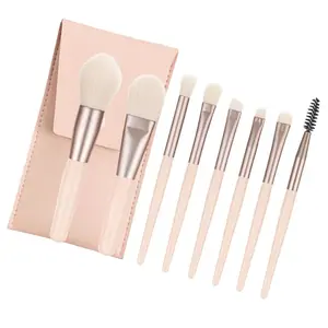 8pcs Macaron Themed Makeup Brushes for Precise Application and Blending