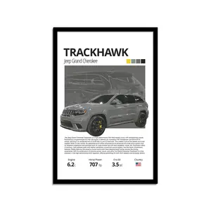 Jeep Grand Cherokee Trackhawk Silk Stylish , Vintage Automotive Decor, Car Enthusiast Wall Art, Gift for Him, Unique Home Decoration