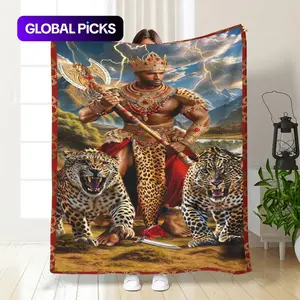 Lion & Leopard Pattern Print Blanket, Cheetah Print Blanket, 1 Count Soft Comfortable Throw Blanket, Warm Napping Blanket for Home Office Travel Outdoor Camping #GLOBAL PICKS