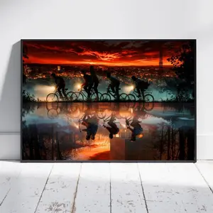 Bicycle Graphic Stranger Poster Season 5 Upside Down Vintage Home Decor For Bedroom Decorating Final Season Poster For Stranger Fan G2Y