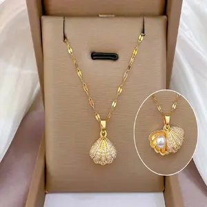 Shell Pearl Necklace ( Shiny Brilliant)