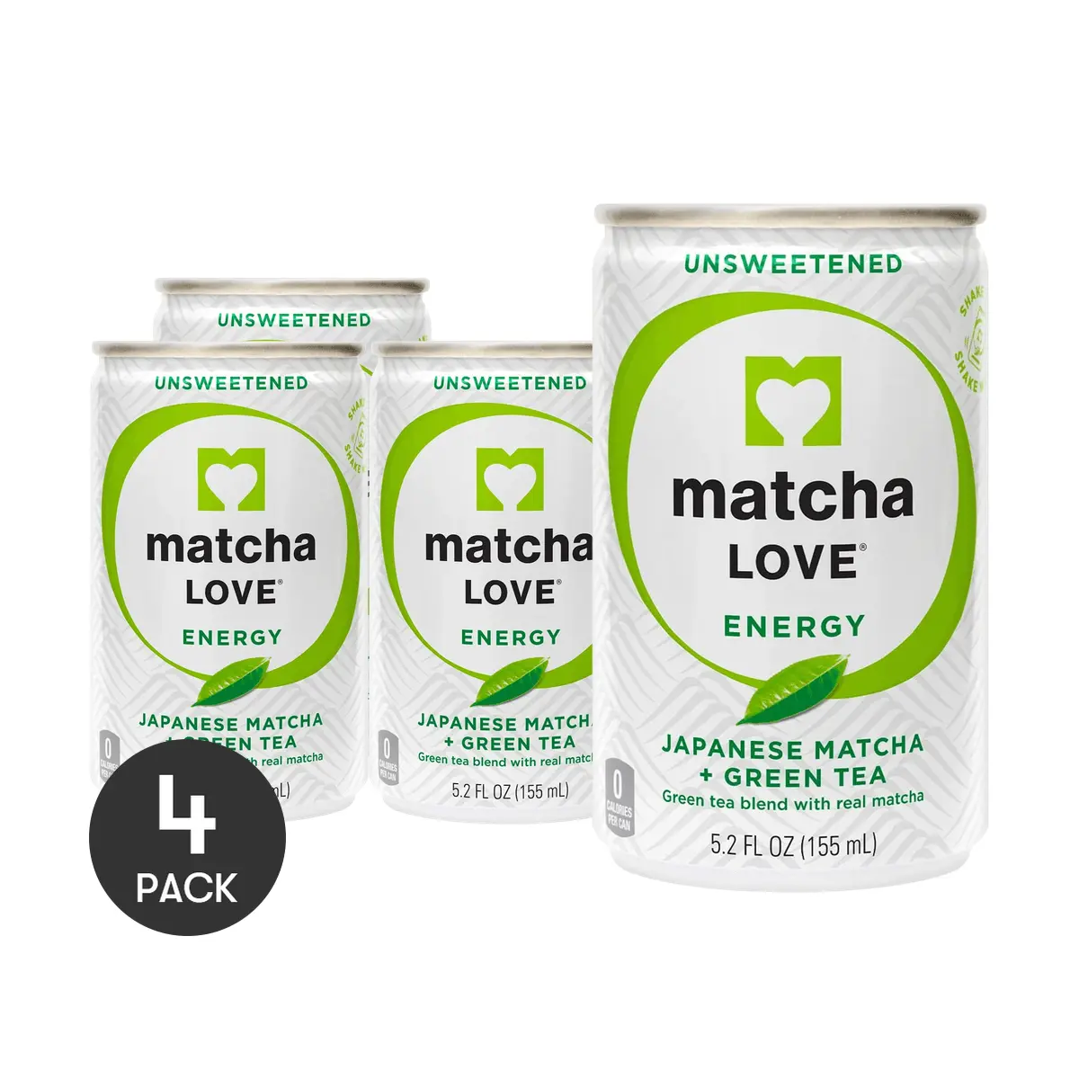 4 Pack ITO EN Matcha Love Energy Shot 5.24 fl oz Each - Japanese Ceremonial Matcha, 0 Sugar 0 Cal, Focus