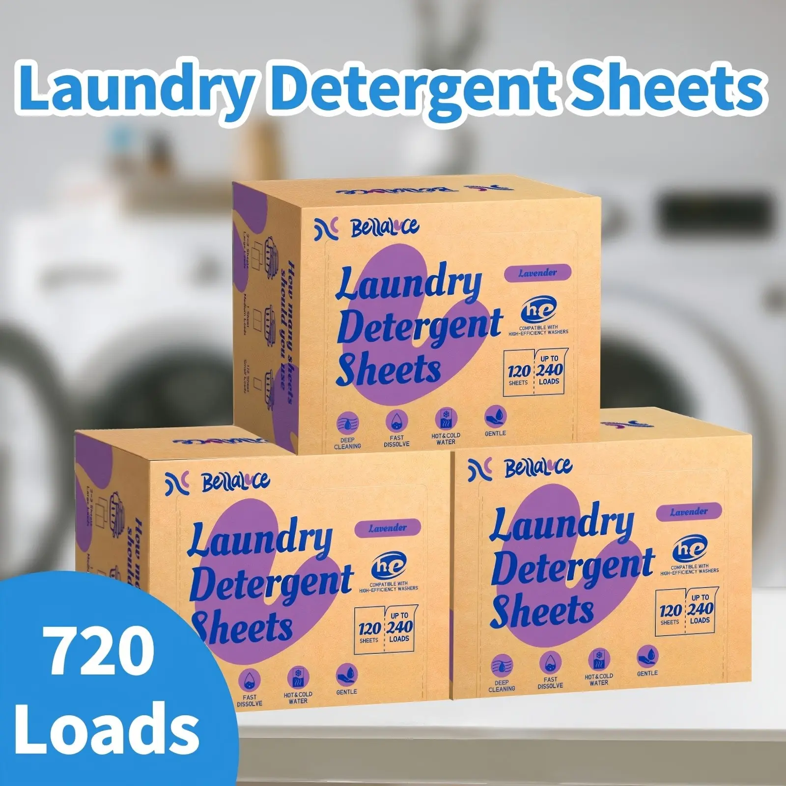 240/480/720 Loads Lavender | Unscented | Santal Laundry Detergent Sheets- Laundry Pods&Laundry Liquid-No Plastic Bottles No Liquid Space-saving Suitable for All Family Laundry, Travel, Camping, Dormitory - Highly Concentrated | Long-lasting Fragrance