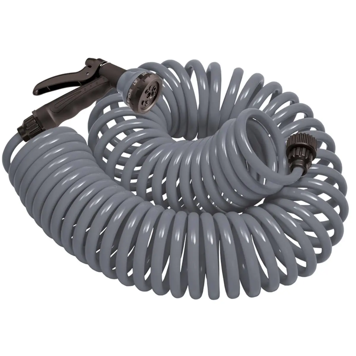 Orbit Nozzle Attachment Garden Hose Combo, 0.375 in. x 25 ft. Gray Garden Hose, Nozzle Attachment Garden Hoses