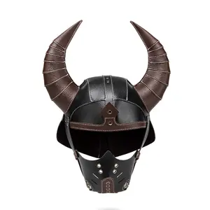 New Medieval Vintage Horned Cap COSPLAY Costume Props Headgear Mask Festival Dance Party Performance Mask