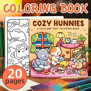 1PC Cozy Series Adult Coloring Book, 20 Pages, Party Favors, Party Holiday Gift, Stress Relief Drawing Book, Relaxing Activity Supply