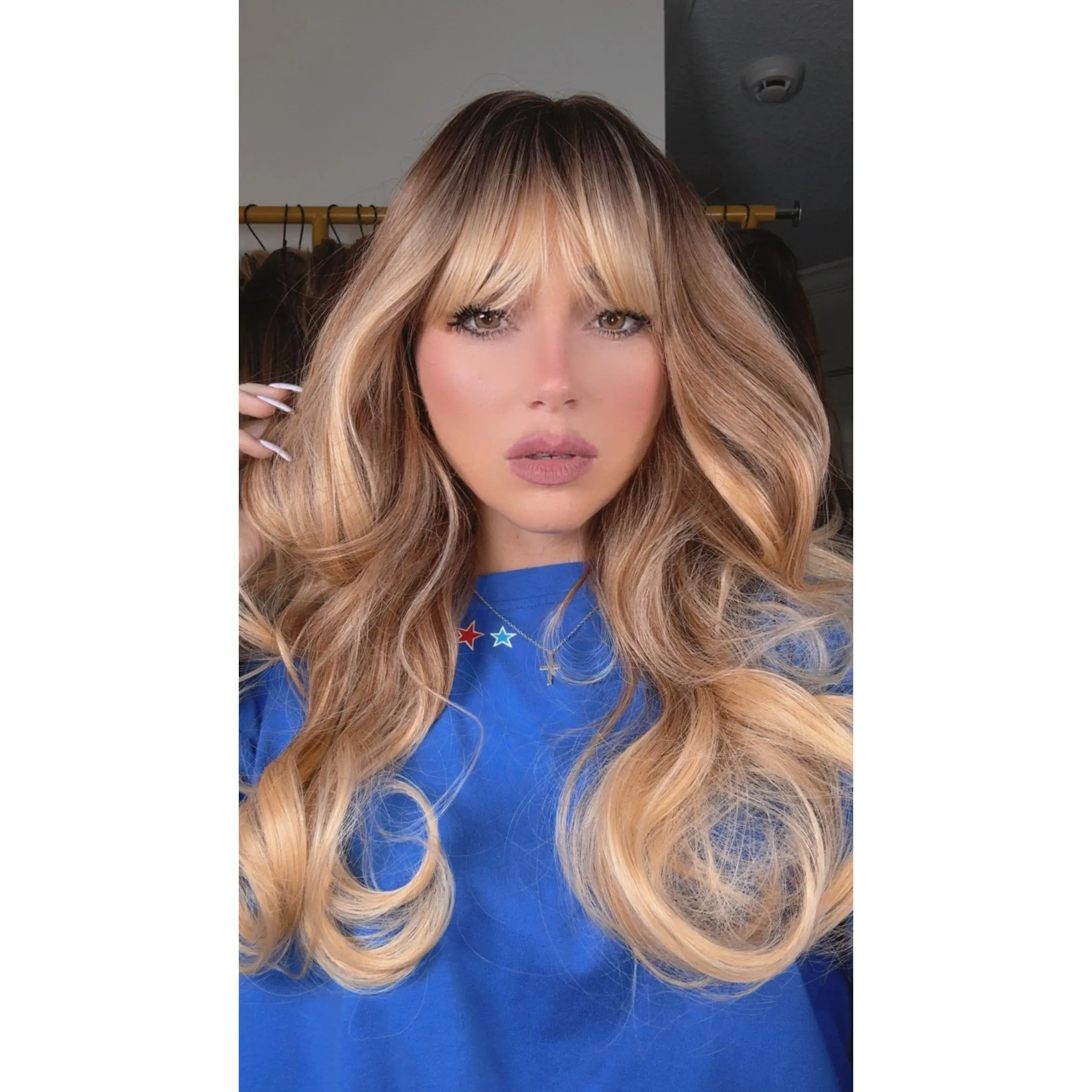 EllaRae | Harper Style Wig | Non Lace front Golden Blonde with Bangs