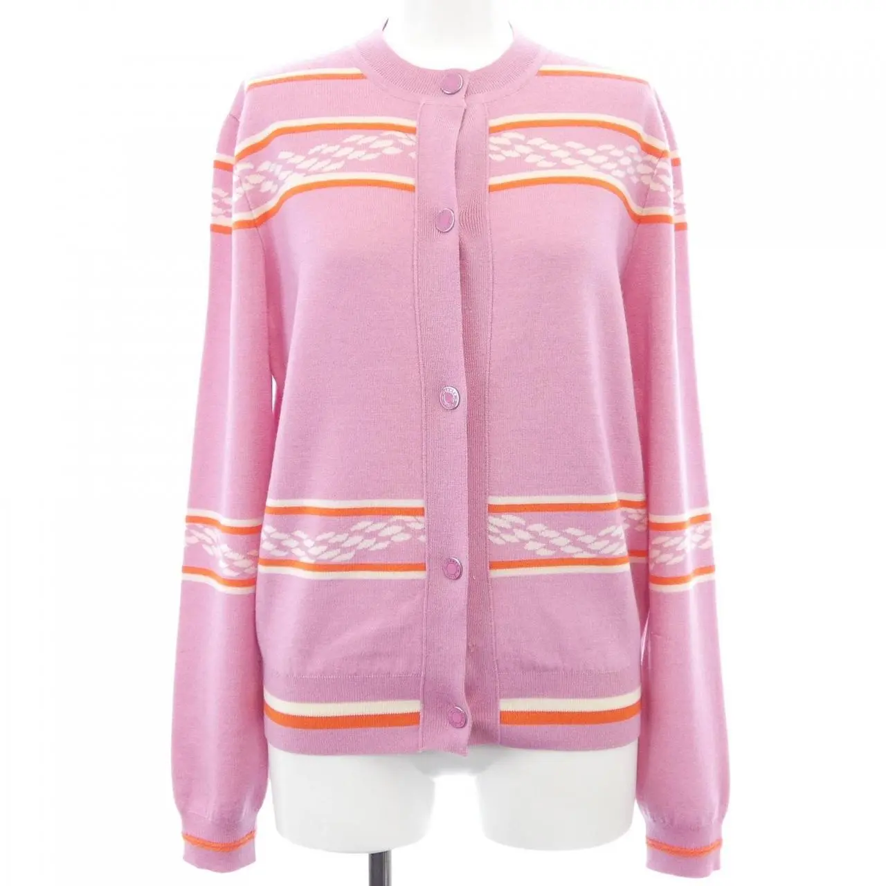 Pre-owned HERMÈS Cashmere Small Leather Goods Hermes CANOE CHAINE D'ANCRE Cardigan