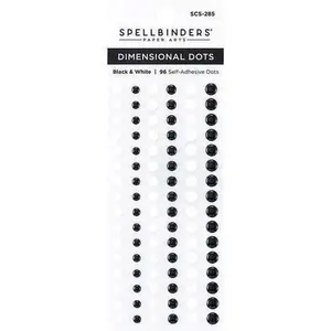 Spellbinders - Card Shoppe Essentials - Enamel Dots - Dimensional Black & White