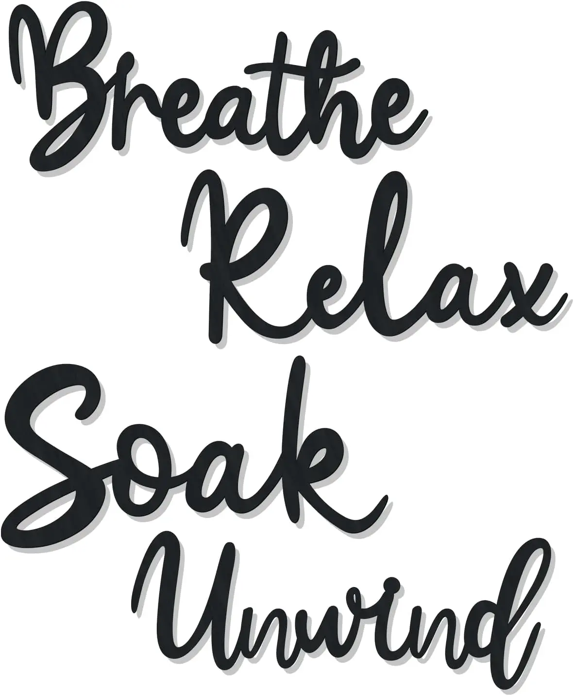 4 count Bathroom Decor Wooden Bathroom Wall Sign Black Bath room Decor Relax Unwind Soak Breathe Wall Art Fresh Hollow Sign for Washing Room Laundry Room Toilet (Cosy)