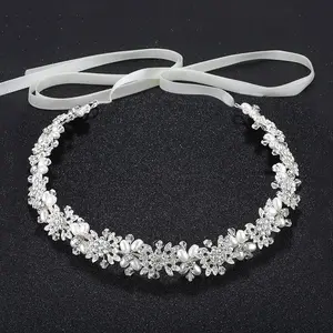 Bridal Headpiece Flower Design Wedding Headband Bridal Hair Accessories (Silver)