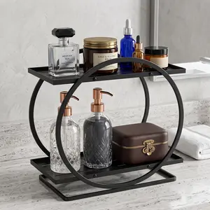 2 Tier Perfume Organizer Stand Vanity Shelf for Makeup Cosmetics Dresser Storage