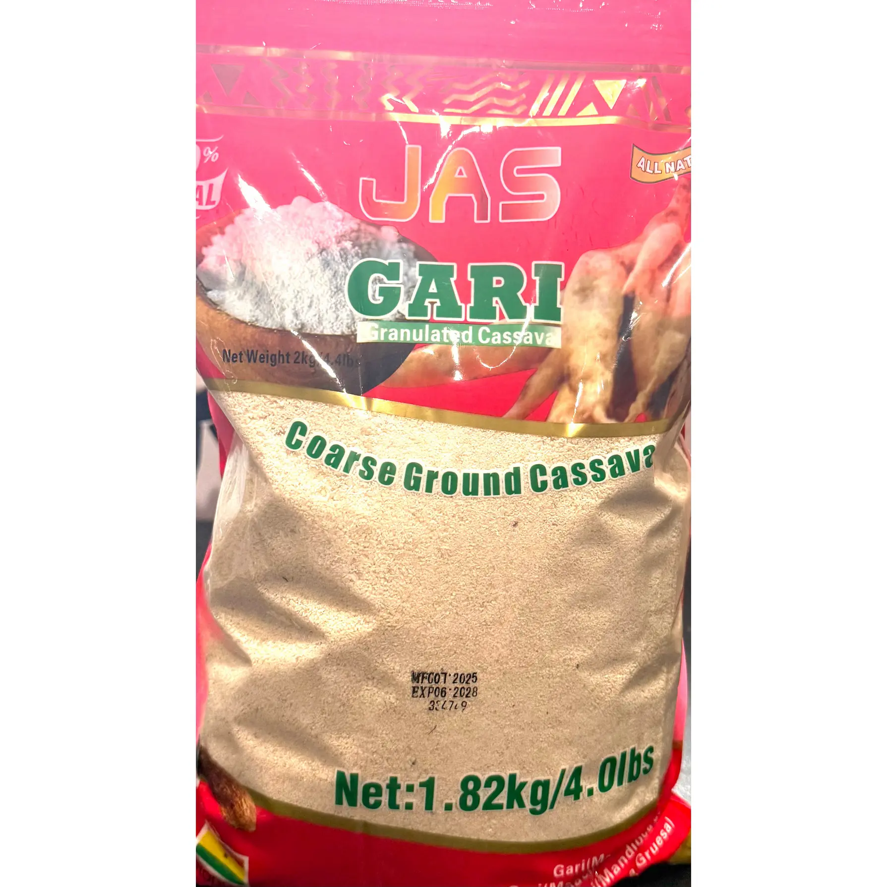 Jas White Crunchy Gari from Ghana - 4 lbs
