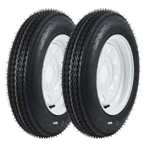 Garvee Upgraded Heavy-Duty Trailer Tire & Wheel Assembly Set – 4.80-12, 6PR, Load Range C, 5-Lug White Modular Rims – 990LB Capacity for Utility, Boat & Camper Trailers – PCD 114.3x5, Center Hole 72, ET=0, 4.80-12