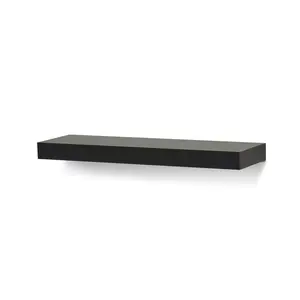 212 MAIN Modern Clean 20 in. Mini Avalon Floating Wall Shelf Unit - MDF Kit with Hidden Brackets, Wall-Mount Compatible, Easy Installation, Black Shelves for Decor