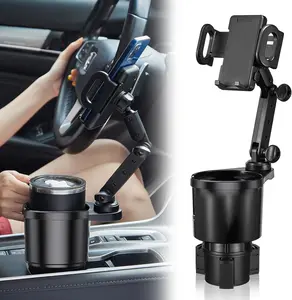 Car Phone Holder Expander for Car SUVs Pickup Truck Lawn Mover,Tractor, ATV, Car Cup Holder Phone Mount, 360 Degree Rotating Neck Cup Holder Cradle Car Mount for Cell Phone iPhone,Samsung,Huawei,LG, Sony, Nokia
