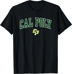 Cal Poly Mustangs Arch Over Logo Officially Licensed T-Shirt, Gift Shirt, Cotton, Crewneck, Size S-3XL