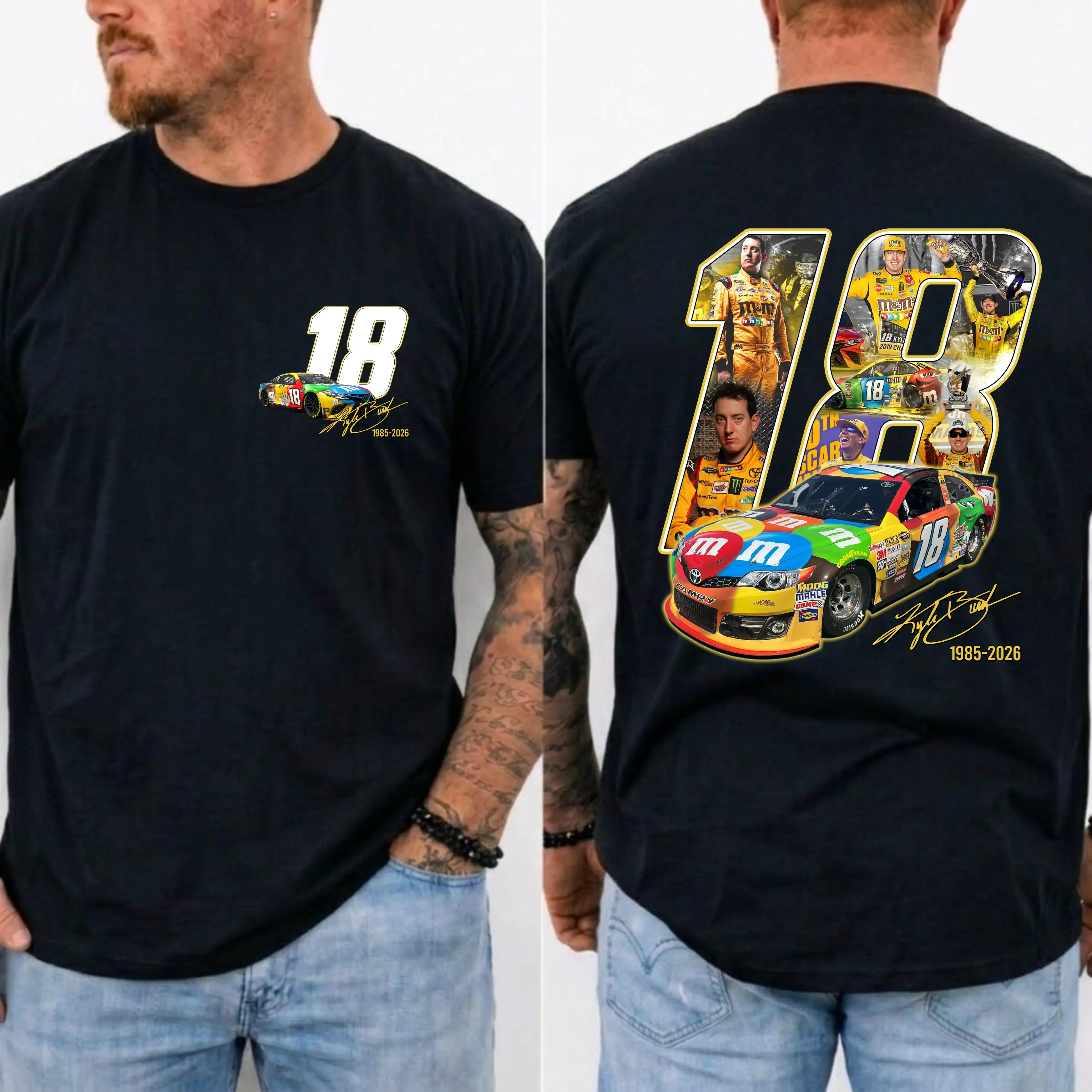 [Sale Up To 50%] Unisex Kyle Busch 18 Tribute Shirt, NASCAR Legend Memorial Tee, RIP Rowdy 1985-2026 Shirt, Vintage NASCAR Tribute Top