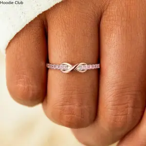 2026 New 2PCS Forever Best Friends Matching Ring Set, Pink Infinity Symbol & Pinky Promise Design, White Gold-Plated Adjustable Friendship Rings for Unbreakable Bond