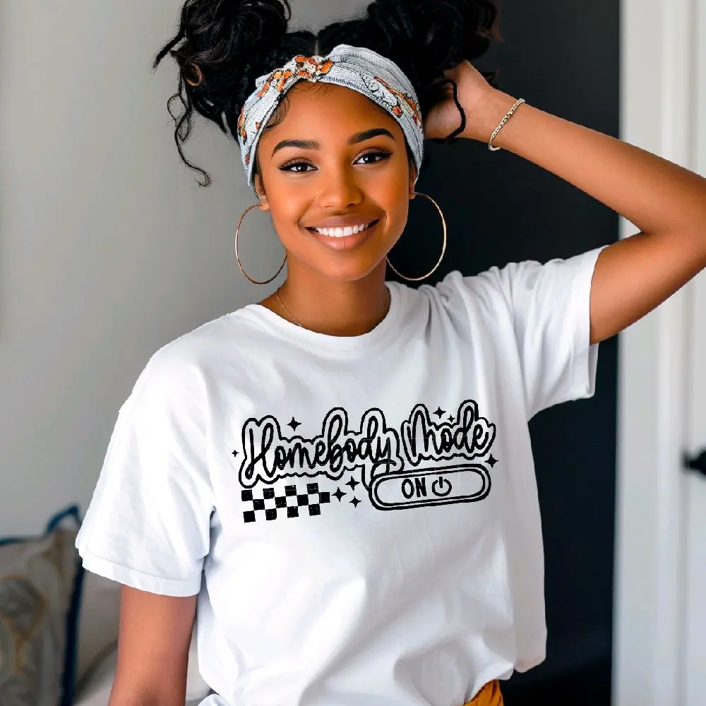 HOMEBODY MODE ON  Graphic T-Shirt  or crewneck or hoodie- sarcastic TRENDY T SHIRT Comfort Colors  Womenswear Sweatshirts Casual Long Sleeve