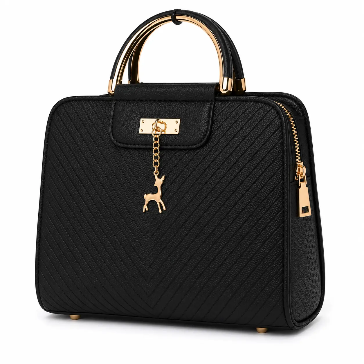 Women's Luxury Patent Leather Floral Embossed Handbag Set – Elegant Shoulder & Crossbody Purse