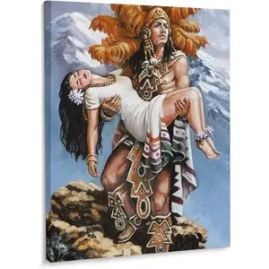 Trendy Poster-Aztec Mythology Poster Mexican Warrior Poster Vintage Poster Wall Art Paintings Decor Colorful Room Gifts Ornaments Decoration Artistic Photo