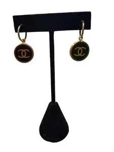 Pre-owned Chanel Gold Coco Mark Pierced Earrings Perfect for Daily Use