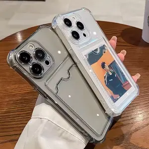 Transparent Card Slot Bag Holder Case For iPhone 12 mini Accessories