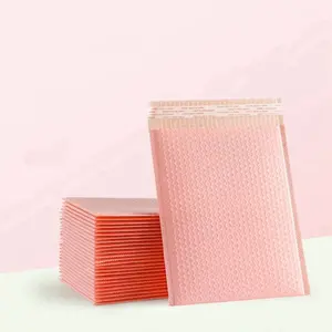 Pink Thickened Matte Film Bubble Bag Waterproof Shockproof Packaging Bag for Safe Shipping (8x5x1)–100pz