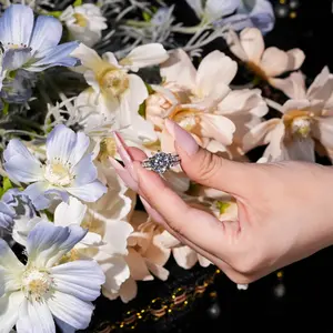 【#439】vvs Synthetic Moissanite Rings in 925 Sterling Silver