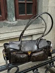 Shoulder Purse for Women, Casual Trendy Purse Women's Handbag Y2k Aesthetic Coquette Shoulder Bag Hobo Punk Trendy Ladies Purse Pu Tote Satchel Adjustable Shoulder Bag Fashionable Unique Bags