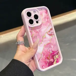 Phone Case - 1pc High-End Pink Marble Matte Soft Phone Case Compatible with iPhone 17 E Air Pro ProMax iPhone16 15 14 Plus 13 12 Mini 11 X XS XR