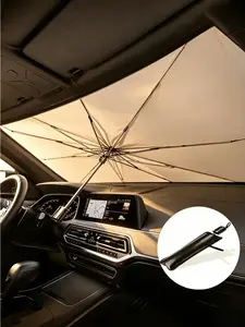 1pc Umbrella Style Car Windshield Sunshade, practical heat insulation sun shield, effectively block sunlight and reduce internal temperature inside vehicles, easy to install and fold for storage.