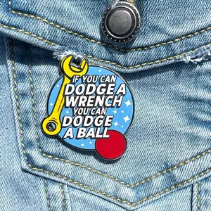 “If You Can Dodge a Wrench” Dodgeball Enamel Pin – Funny Movie Quote Pin, Sports Humor Gift, Movie Fans pins