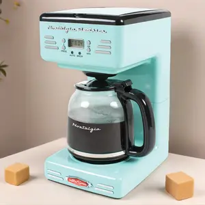 Nostalgia Retro 12-Cup Coffee Maker with Programmable 24-Hour Clock, Pause & Serve, Boil Dry Protection, Keep Warm, Anti-Drip, and Reusable Filter