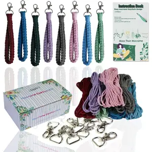 Adult DIY Craft  Making Kit Boho Macrame  Kit Includes Key Rings Precut Macrame Cord Instructions to Make Cute Keychains and Lanyards  Crafts Projects Kits Macrame Beginners