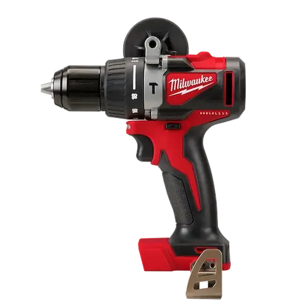Milwaukee 2902-20 M18 Cordless Brushless Hammer Drill, 4.6 lb Portable Tool Only, 1/2 in. Metal Chuck, 0-550/0-1,800 rpm