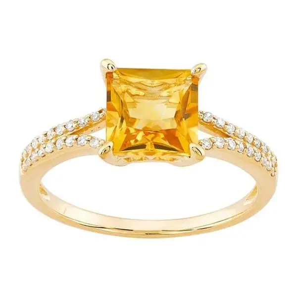 10K Yellow Gold Citrine- & Diamond