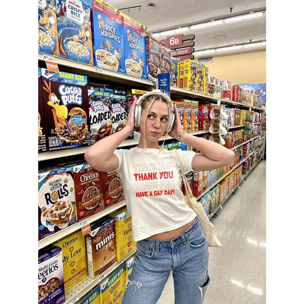 Pride Baby Tee, Baby Tee Y2K, Discreet Pride Shirt, Protect Trans Kids, Say Gay Shirt, Queer Crop Top, Rainbow T-Shirt, Have a Gay Day Shirt