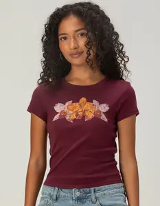 FULL TILT Rhinestone Lily Womens Baby Tee
