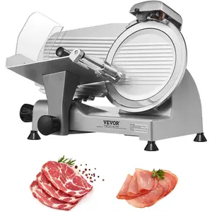 VEVOR Commercial Meat Slicer, 10 inch Electric Deli Food Slicer, 180W Cutter with a Premium 65Mn Blade, 0 - 0.4 inch Adjustable Thickness, Food Slicer Machine for Meat Vegetables Hard Bread CheeseVEVOR Super Brand Day