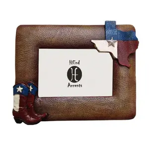 Texas Flag & Boots Picture Frame