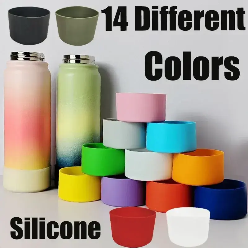 Silicone Bottle Boot Sleeve Cover for Most 24oz 32oz 40oz Anti-Slip Protective Reusable Bottom Protector for Thermos Cup Cover